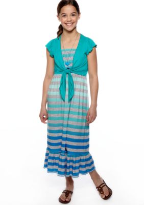 Beautees Stripe Maxi Dress Girls 7-16