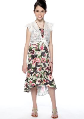 Beautees Camo Floral Maxi Dress Girls 7-16
