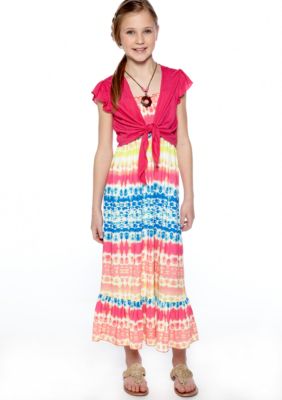 Beautees Tie Dye Stripe Dress Girls 7-16