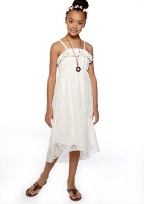 Beautees Lace Maxi Dress With Shrug Girls 7-16
