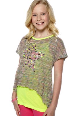 Beautees 2-Piece Sharkbite Star Top Girls 7-16