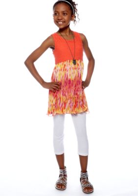 Beautees Necklace Babydoll Legging Set Girls 7-16