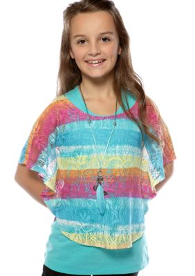 Belle du Jour Stripe Circle Top Girls 7-16