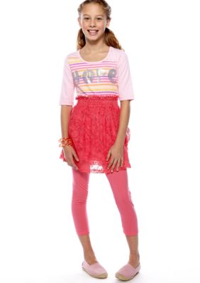 Belle du Jour Hope Crochet Legging Set Girls 7-16