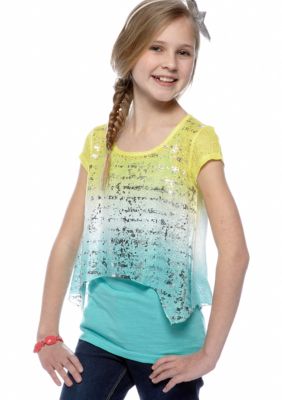 Belle du Jour Dipdye Necklace Top Girls 7-16