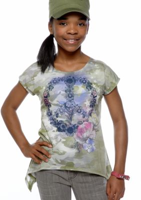 Belle du Jour Camo Peace Tee & Hat Set Girls 7-16