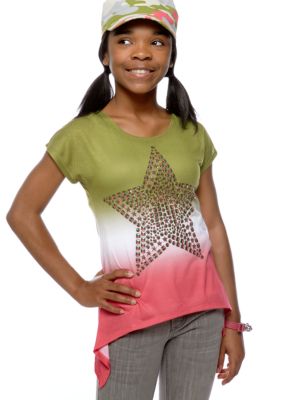 Belle du Jour Star Tee & Camo Hat Set Girls 7-16