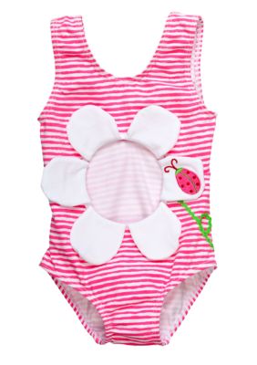 Sweet Potatoes Pink Posie Belly Swimsuit Girls 4-6X