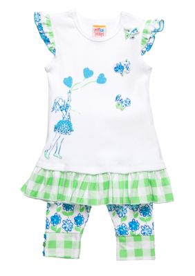 Sweet Potatoes Ruffle Tunic Legging Set Girls 4-6X