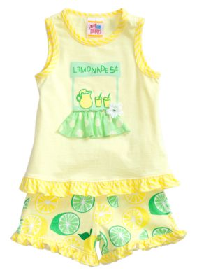 Sweet Potatoes Lemonade Short Set Girls 4-6X