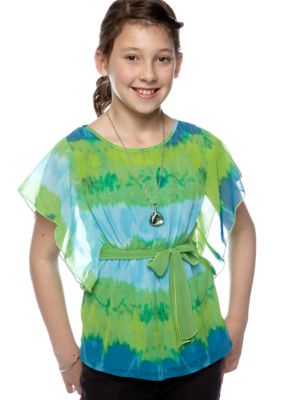 Speechless Tie Dye Dolman Necklace Top Girls 7-16