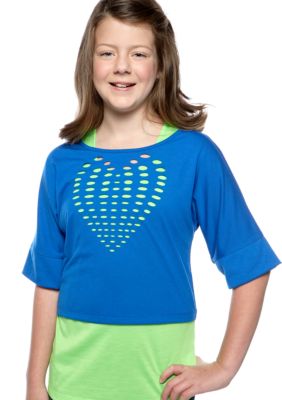 Speechless Heart Laser Cut Top Girls Plus