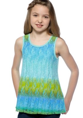 Speechless Lace Front Top with Tie Girls 7-16