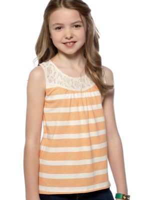 Speechless Stripe Lace Top Tank Girls 7-16