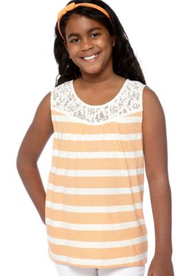 Speechless Stripe Lace Tank Girls Plus