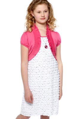 Speechless Dot Eyelash Shrug Dress Girls Plus
