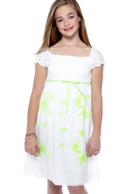 Speechless White Smock Neon Dress Girls 7-16