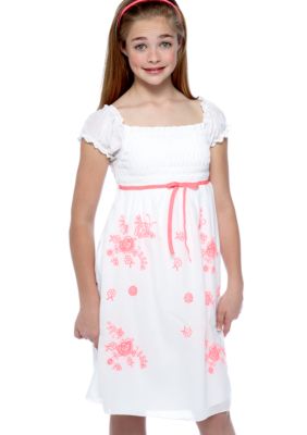 Speechless White Smock Neon Dress Girls 7-16