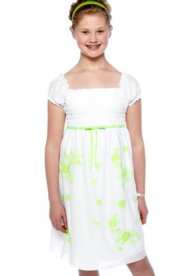 Speechless White Smock Neon Dress Girls Plus