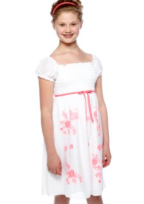 Speechless White Smock Neon Dress Girls Plus