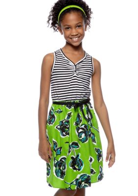 Speechless Stripe and Floral Print Dress Girls 7-16