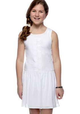 Speechless White Drop-waist Dress Girls 7-16
