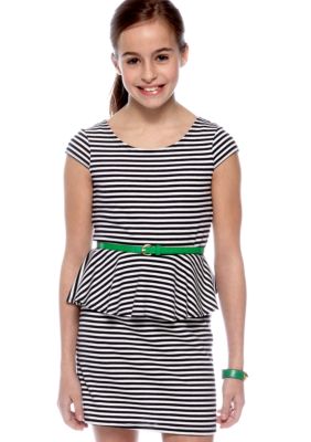 Speechless Striped Peplum Dress Girls 7-16