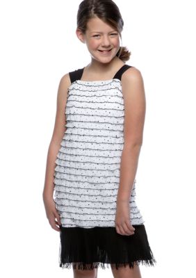 Speechless Fringe Trim Eyelash Dress Girls Plus