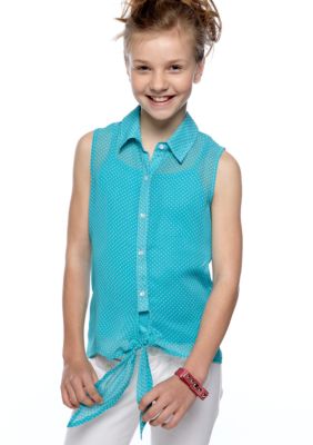 Speechless Pin Dottie Tie Front Girls 7-16