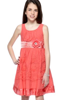 Sequin Hearts Floral Stitch Dress Girls 7-16