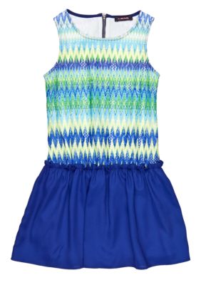 My Michelle Zigzag Stripe Dress Girls 7-16