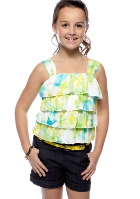 Sequin Hearts Tie Dye Romper Girls 7-16