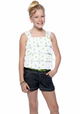 Jolt Tiered Polka Dot Romper Girls 7-16