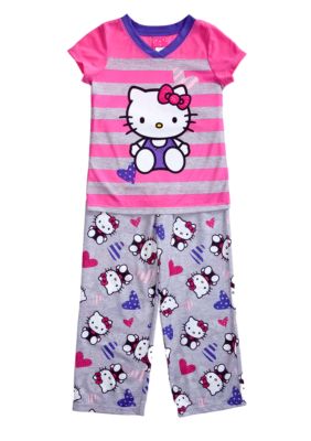 Hello Kitty by Sanrio Stripe 2-piece Pajama Set Girls 4-10