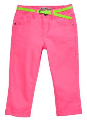 Imperial Star Cropped Neon Belted Jean Girls 7-16