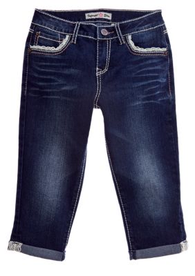 Imperial Star Cropped Lace Trimmed Jean Girls 7-16