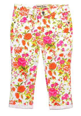 Vanilla Star Floral Crop Denim Girls 7-16
