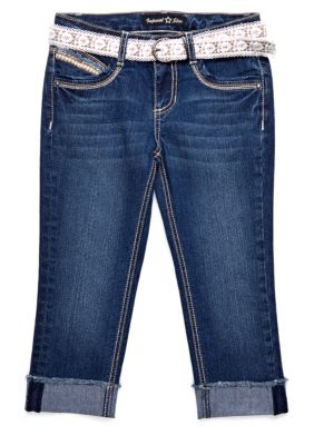 Imperial Star Lace Belt Denim Crop Girls 7-16