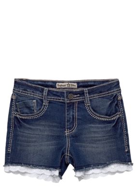 Imperial Star Lace Trim Denim Shorty Short Girls 7-16