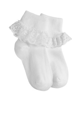 J Khaki 2-Pack Ruffle Socks Girls 4-16