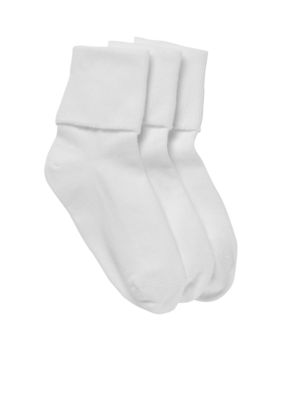 J Khaki 3-Pack of Seamless Cuff Socks Girls 7-16