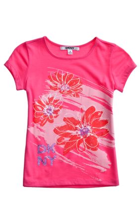 DKNY Flower Tee Girls 4-6X