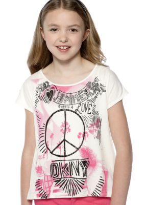 DKNY Boardwalk Glitter Tee Girls 7-16