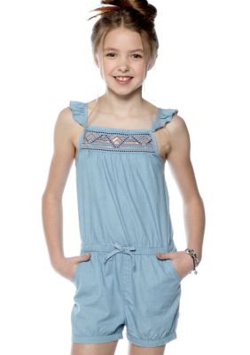 DKNY Seaside Chambray Romper Girls 7-16