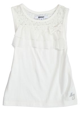DKNY Lace Ruffle Top Girls 4-6X