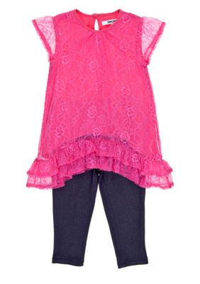 DKNY Becca Lace Dress Set Girls 4-6X