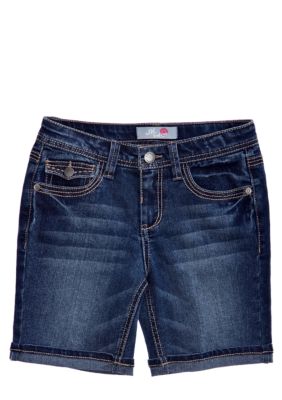 JK Indigo Flap Pocket Denim Bermuda Girls 7-16