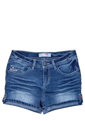 J Khaki Denim Cuff Shorts Girls 7-16