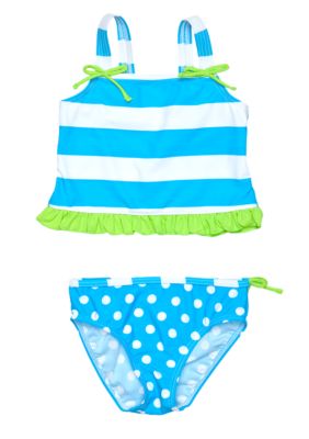 J Khaki Kelly Stripe Two Piece Girls 4-6X