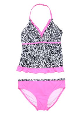 J Khaki 2-piece Swimsuit Girls 7-16
